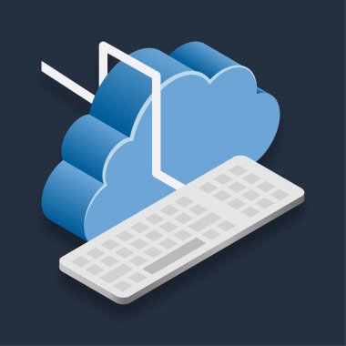 Klavye - Isometric 3d illüstrasyon.