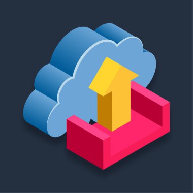 Gönderme - Isometric 3d illüstrasyon.