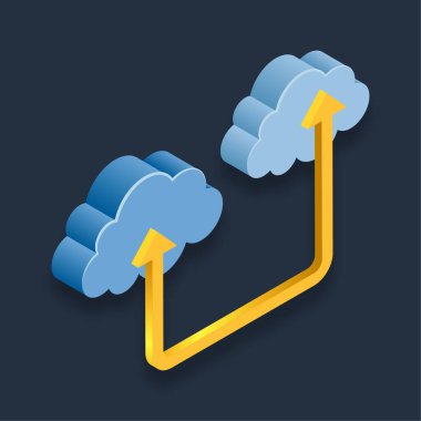 Bulut Ağı - Isometric 3d illüstrasyon.
