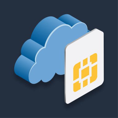 Sim Kart - Isometric 3d illüstrasyon.