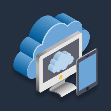 İnternet - Isometric 3d illüstrasyon.