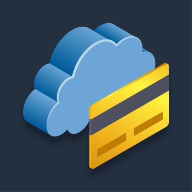 Kredi Kartı - Isometric 3d illüstrasyon.