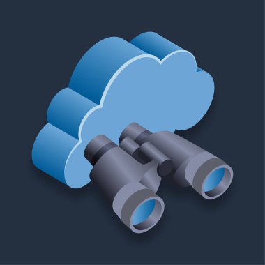 Dürbün - Isometric 3d illüstrasyon.