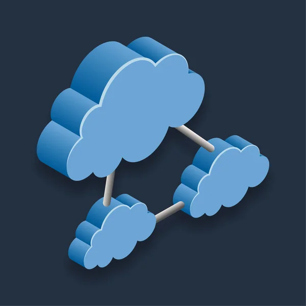 Cloud Networking Isometrische Illustration — Stockvektor