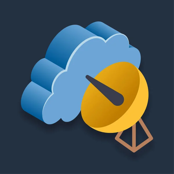 Antena Cloud Isometric Ilustrație — Vector de stoc