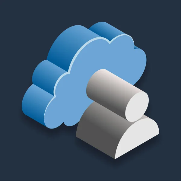 Cloud Account Isometric Illustration — Stock Vector