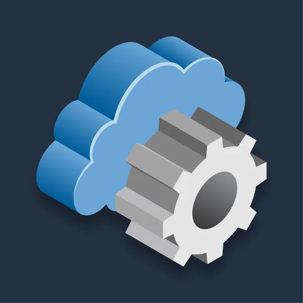 Cloud Settings Isometric Ilustrație — Vector de stoc