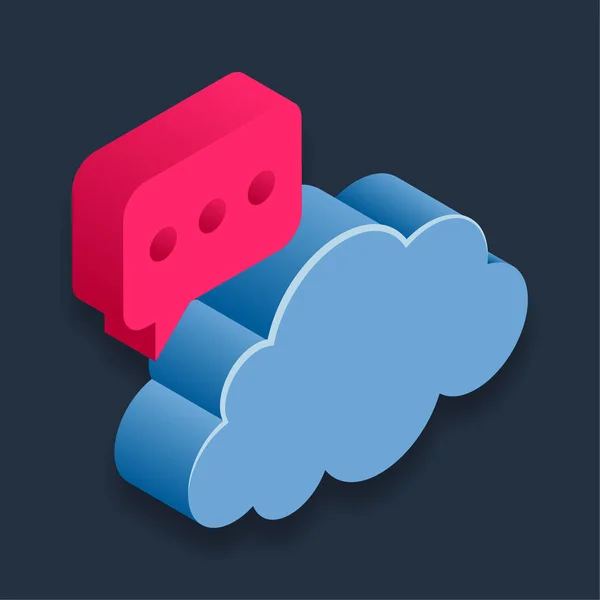 Cloud Message Ισομετρική Τρισδιάστατη Απεικόνιση — Διανυσματικό Αρχείο