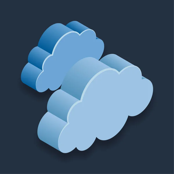 Cloudy Isometric Ilustrație — Vector de stoc