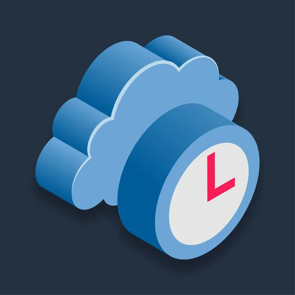 Cloud History Ισομετρική Τρισδιάστατη Απεικόνιση — Διανυσματικό Αρχείο
