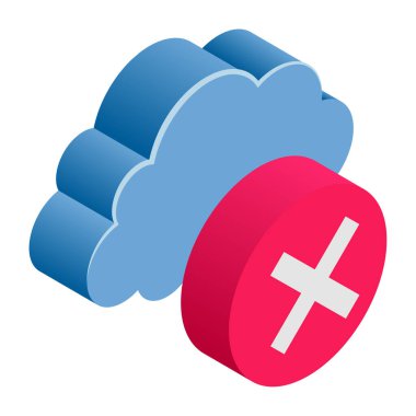 Bulutu Sil - Isometric 3d illüstrasyon.