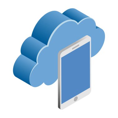 Smartphone - Isometric 3D illüstrasyon.