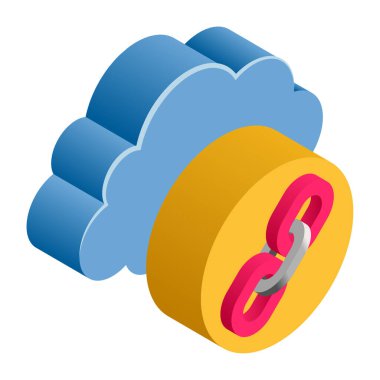 Bulut Bağlantısı - Isometric 3d illüstrasyon.