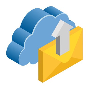 E- posta Gönder - Isometric 3d illüstrasyon.