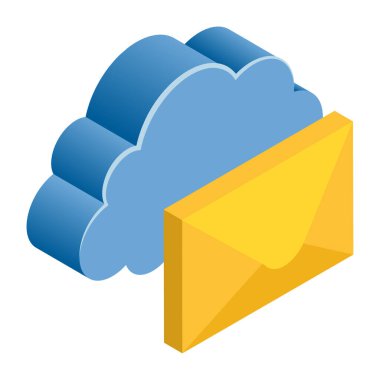 E- posta - Isometric 3d illüstrasyon.