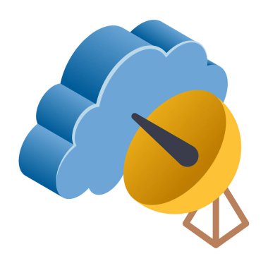 Bulut Anteni - Isometric 3D illüstrasyon.