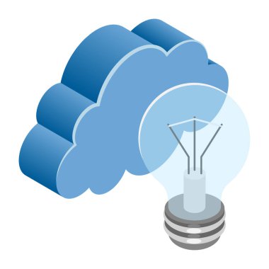 Fikir - Isometric 3d illüstrasyon.