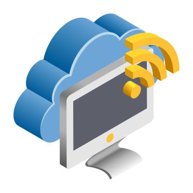 Wifi - Isometric 3D illüstrasyon.