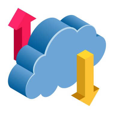 Veri Aktarılıyor - Isometric 3d illüstrasyon.