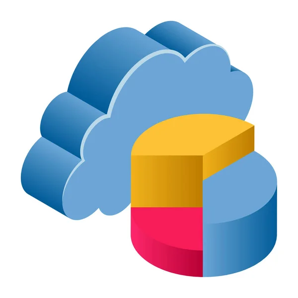 Tortendiagramm Isometrische Illustration — Stockvektor