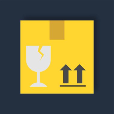 Kırılgan Paket - Düz renk simgesi.