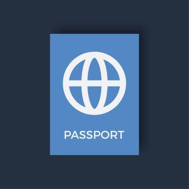 Pasaport - Düz renk simgesi.
