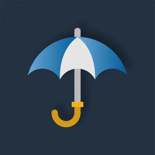 Umbrella Flat Color Icon — Stock Vector