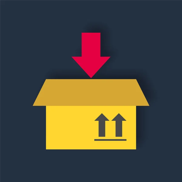 Add Box Flat Color Icon — Stock Vector