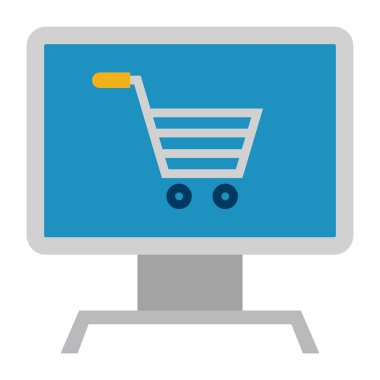 Çevrimiçi Servis - Düz renk simgesi.