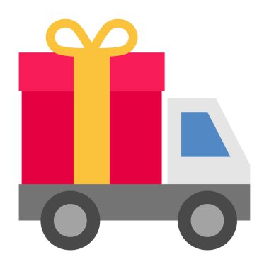 Paket Kamyonu - Düz renk simgesi.