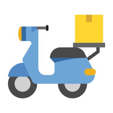 Teslimat Scooter - Düz renk simgesi.