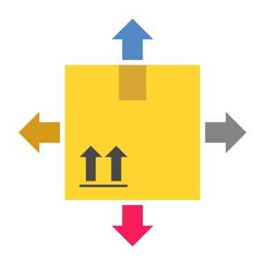 Paket Teslimatı - Düz renk simgesi.