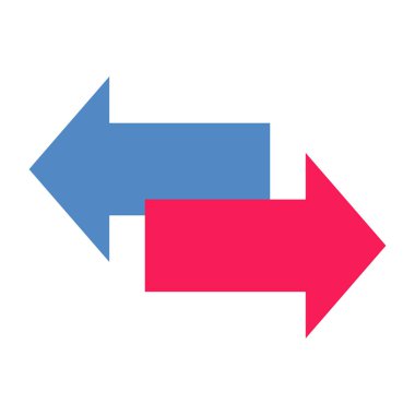 Yön Okları - Düz renk simgesi.