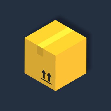 Paket - Isometric 3d illüstrasyon.