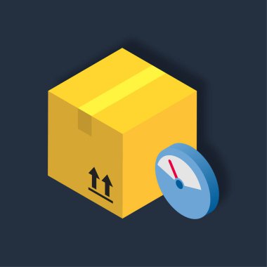 Kutu Ölçer - Isometric 3d illüstrasyon.