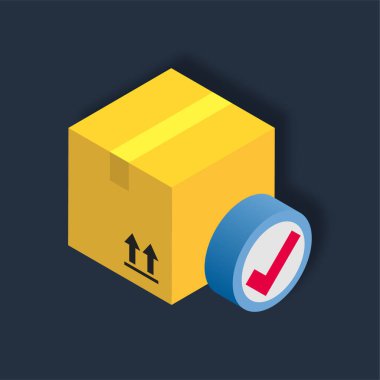 Paket Denetimi - Isometric 3d illüstrasyon.
