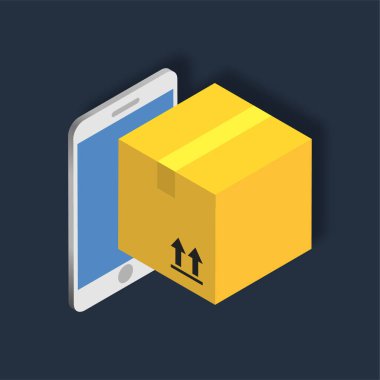 Kutu İzleme - Isometric 3d illüstrasyon.