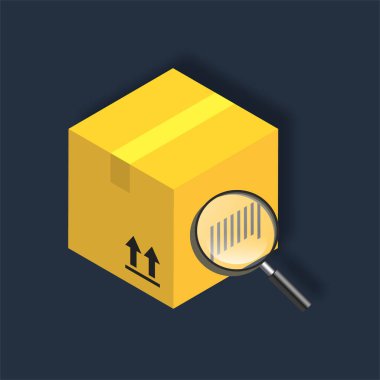 Barkod Taraması - Isometric 3d illüstrasyon.