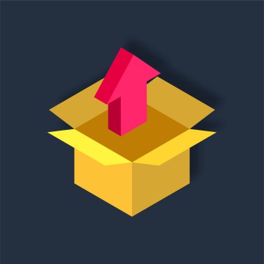 Kutuya Sil - Isometric 3d illüstrasyon.