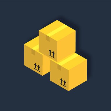 Paket - Isometric 3d illüstrasyon.