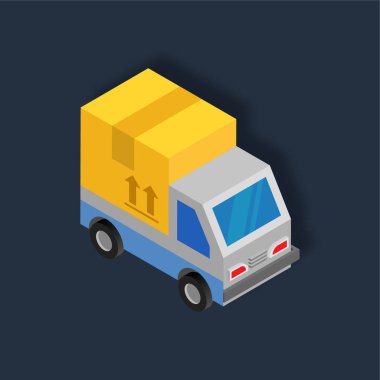 Kargo Kamyonu - Isometric 3D illüstrasyon.