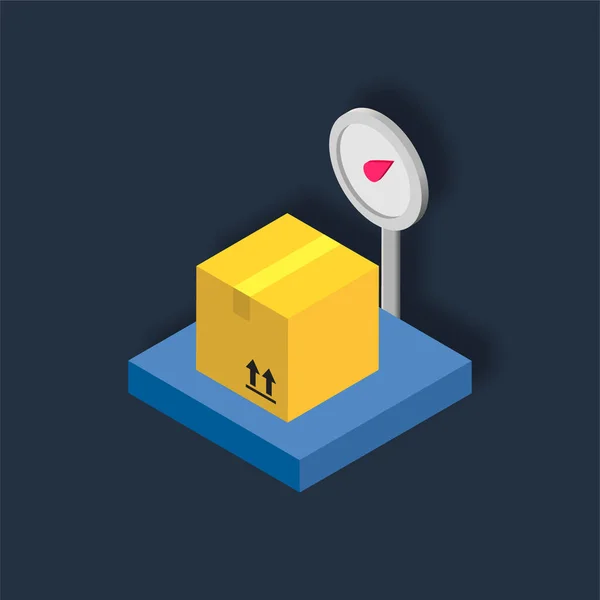 Kutu Ağırlığı - Isometric 3d illüstrasyon.