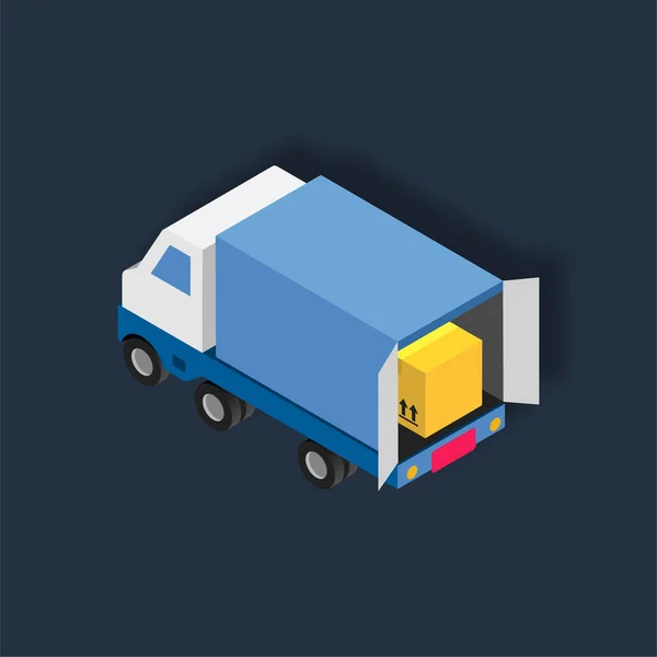 Wysyłka Truck Isometric Ilustracji — Wektor stockowy