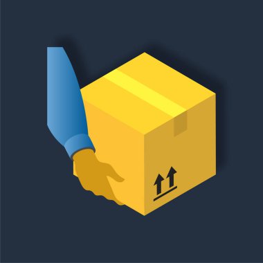 Paket Servisi - Isometric 3d illüstrasyon.