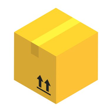 Paket - Isometric 3d illüstrasyon.