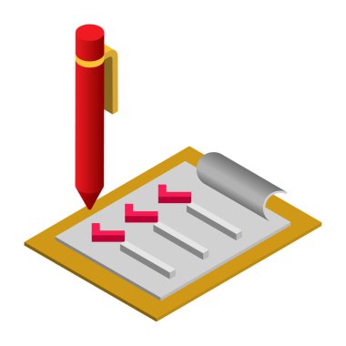 Liste - Isometric 3d illüstrasyon.