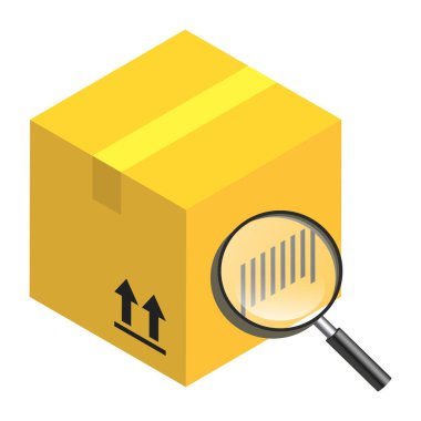 Barkod Taraması - Isometric 3d illüstrasyon.