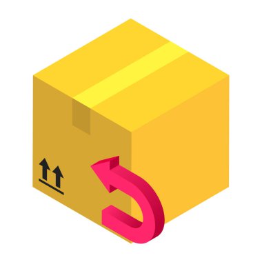 Dönüş Paketi - Isometric 3d illüstrasyon.