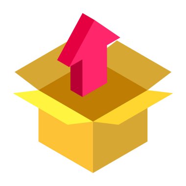 Kutuya Sil - Isometric 3d illüstrasyon.