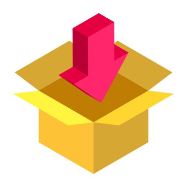 Kutuya Ekle - Isometric 3d illüstrasyon.